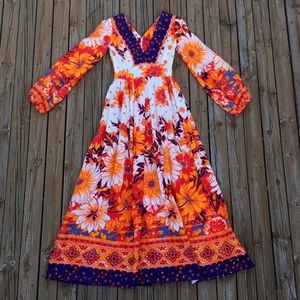 VINTAGE 60s Fiery Fierce Sun Dress